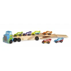 Camion Porte Voitures Avec 6 Voitures De Courses -Djeco Boutique camion porte voitures avec 6 voitures de courses 3